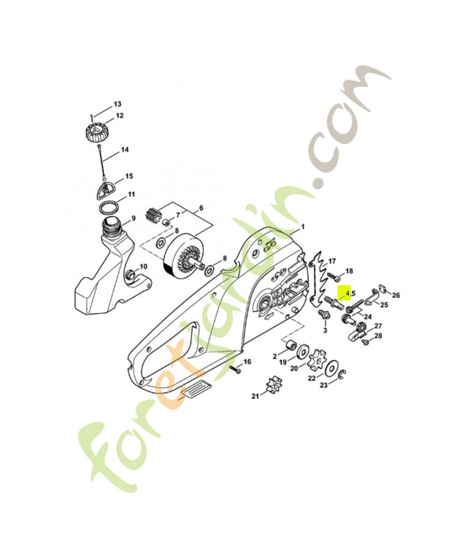 Vis assemblage a embase 1123-664-2400. Pièce détachée Stihl