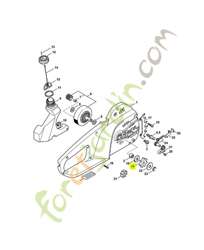 Pignon profile 3/8p 7 dts 1206-642-1301- Pièce détachée Stihl / Vicking