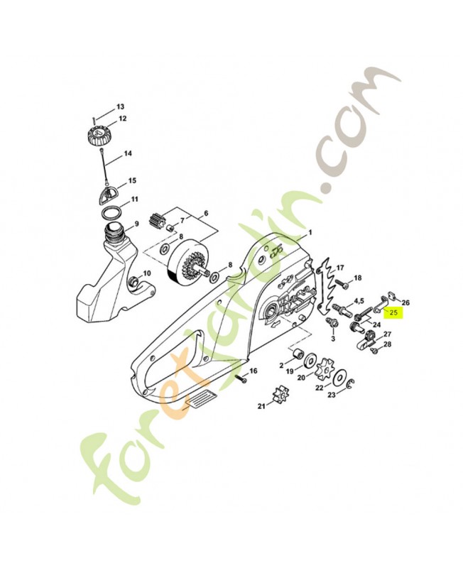 Coulisse de tension 1123-640-1900. Pièce détachée Stihl / Vicking