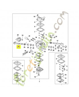 Axe de papillon avec levier 4283-120-7100 - Pièce détachée Stihl / Vicking