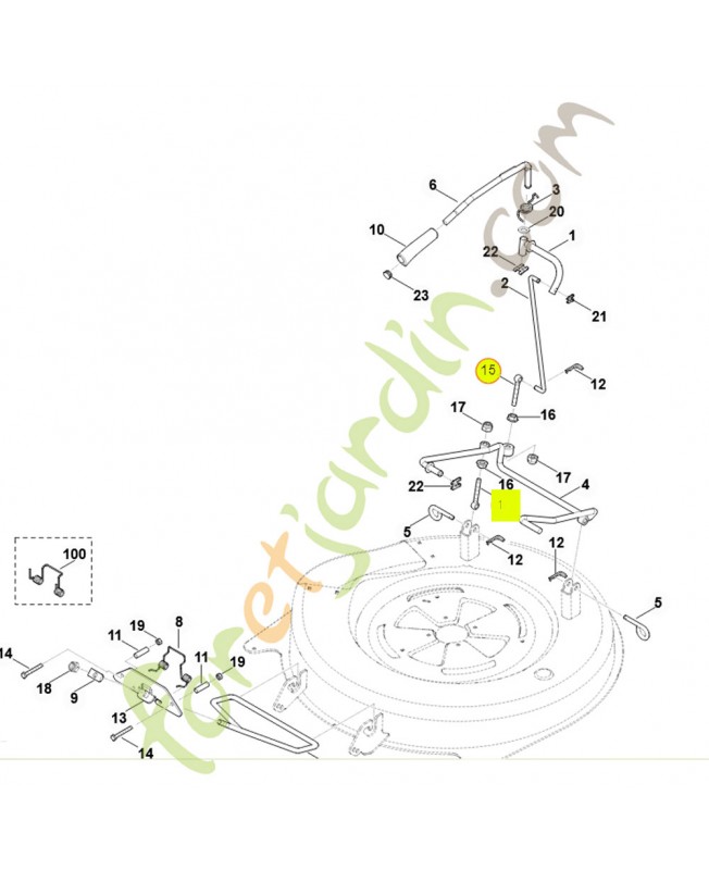 Vis à oeil m10x75-8.8 9169-021-2510 - Pièce détachée Stihl / Vicking
