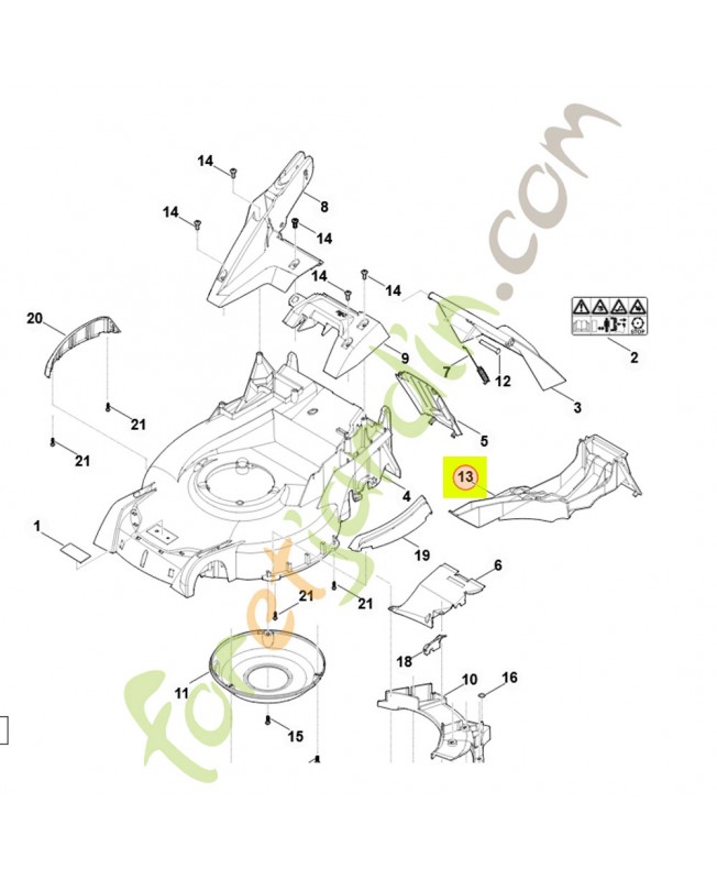Obturateur mulching 6374-766-8300- Pièce détachée Stihl / Vicking