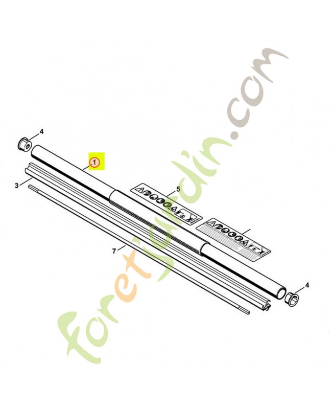 Tube complet ø 25.4 mm 4243-710-7101- Pièce détachée Stihl