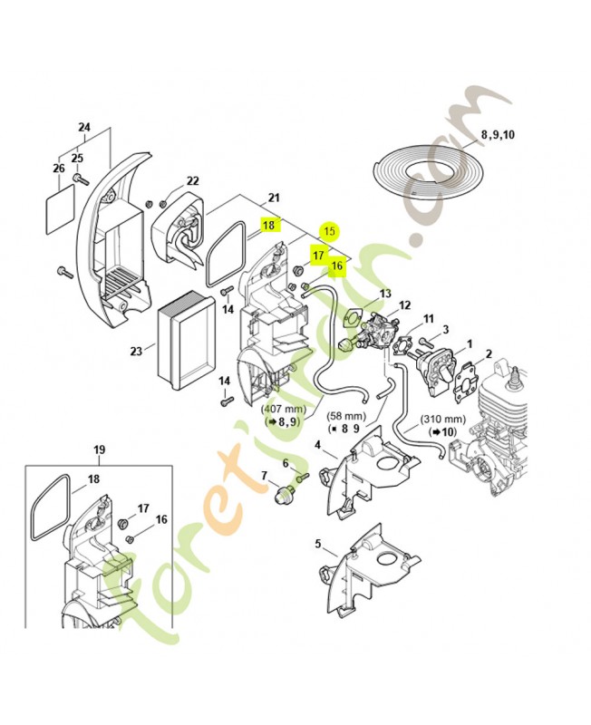 Boitier de filtre 4244-140-2809 - Pièce détachée Stihl