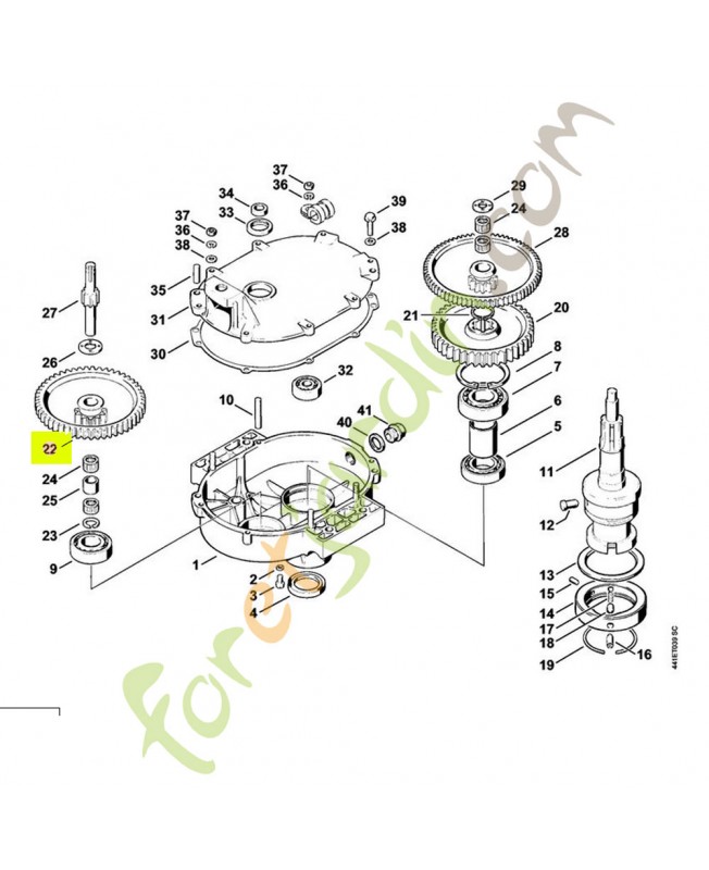 Pignon double de transmission 4308-642-2010- Pièce détachée Stihl