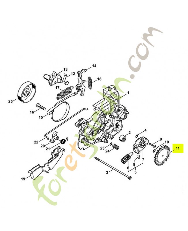 Pignon droit Stihl 1116-647-1806.Pièces de rechange stihl