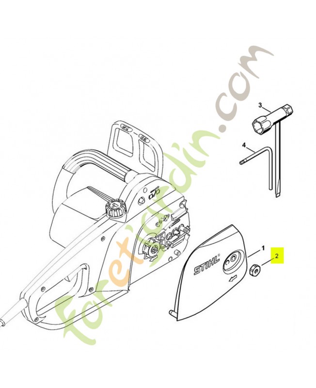 Écrou six pans m8 0000-955-0801. Pièce détachée Stihl