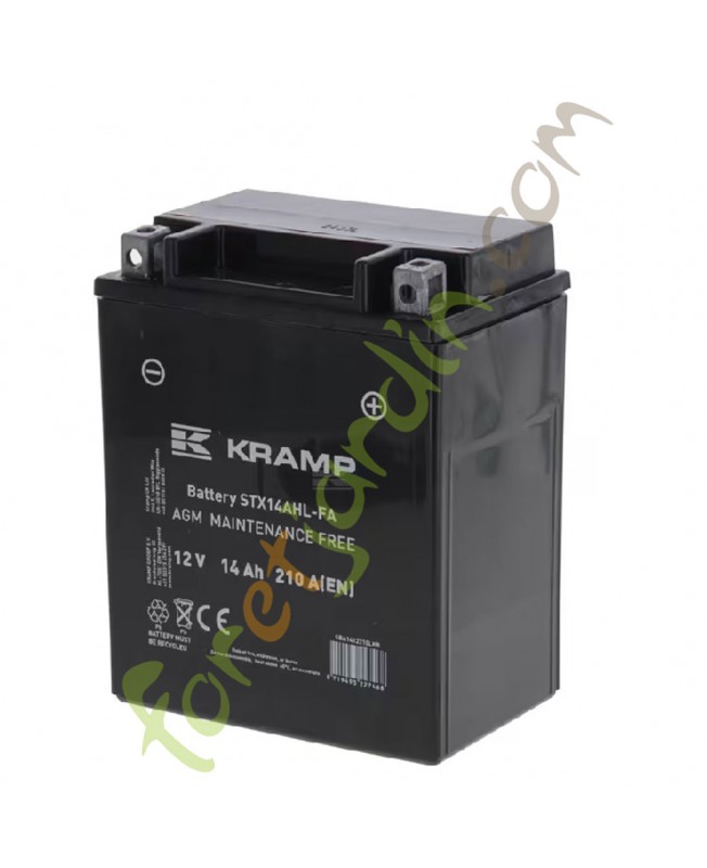 Batterie 12V 14Ah 210A fermée référence SBA1412210LKR