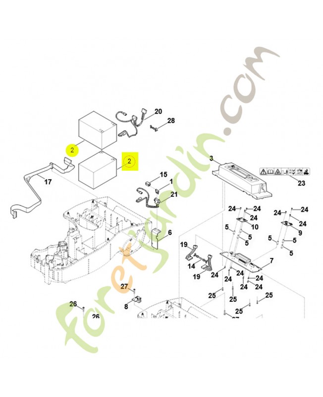 Batterie 12v/12 ah/ mi 322 6300-400-1100- Pièce de détachée Sithl / Vicking