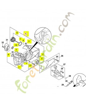 Demi-carter de vilebrequin 1142-020-2601- Pièce détachée Stihl / Vicking