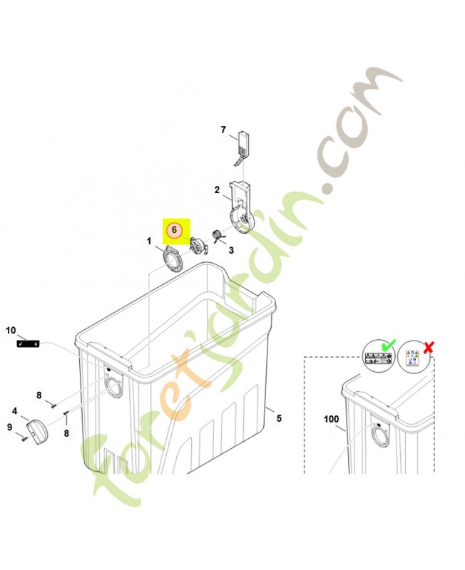Dispositif d'ajustage 6013-763-4205- Pièce détachée Stihl / Vicking