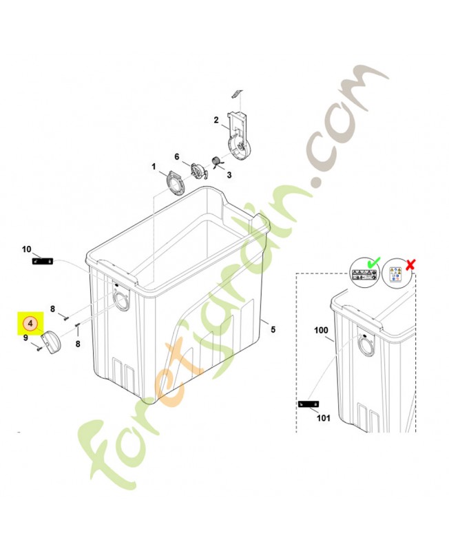 Molette de serrage 6013-708-4305- Pièce détachée Stihl / Vicking