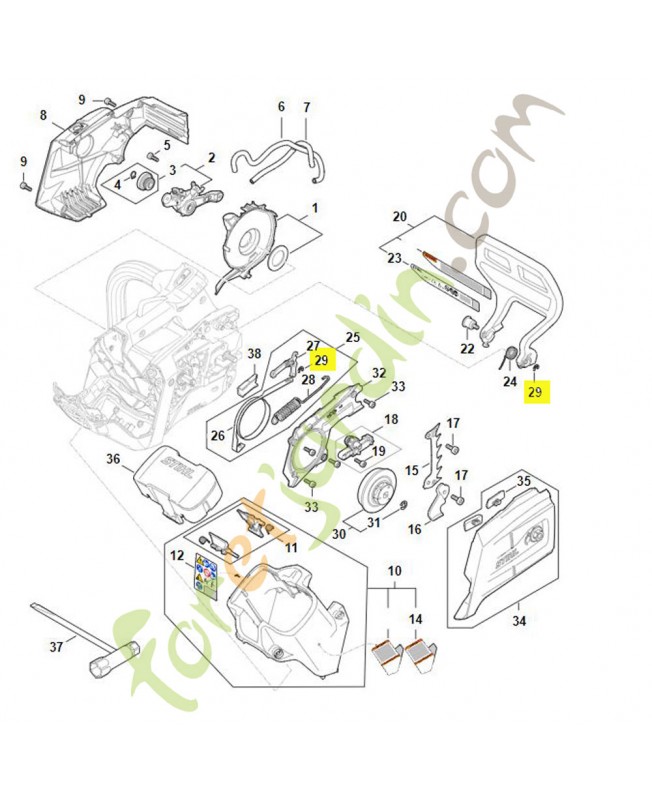 Anneau d'arrêt stihl ref. 9460-624-0400