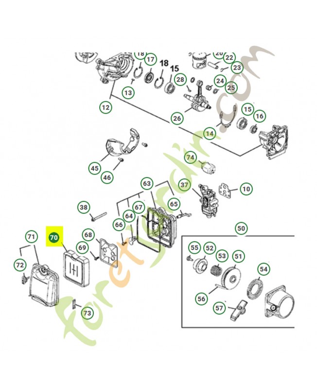 Filtre a air référence 504115301 husqvarna