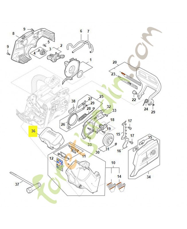 Couvercle de logement pour batterie AP Stihl