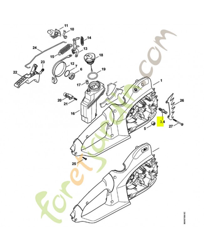 Vis assemblage a embase 1123-664-2400. Pièce détachée Stihl