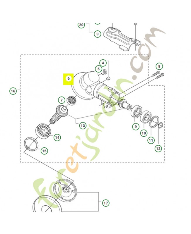 Renvoi d'angle 505133401- Pièce de détachée Husqvarna