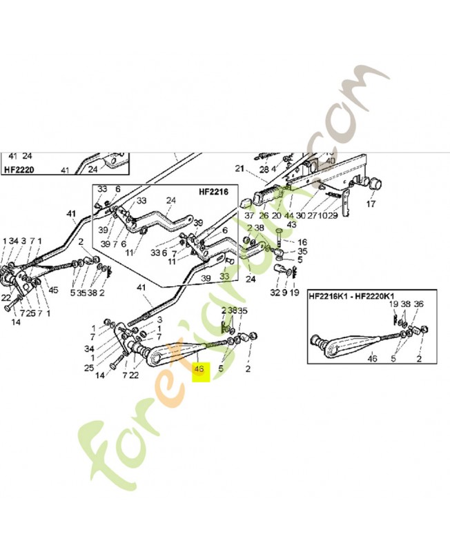 Levier gauche  avant - Réf. Honda CG82318157H0