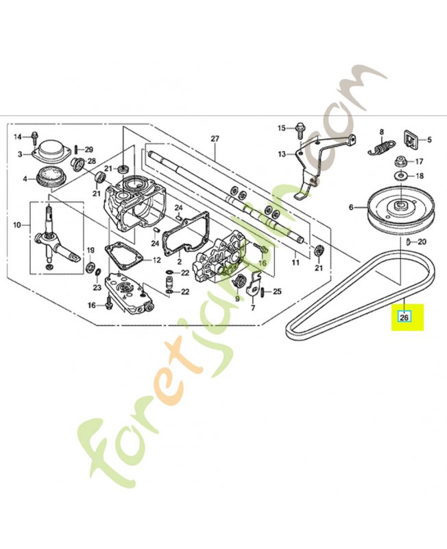 Courroie en v (z-31 1/2) - Réf. Honda 22431-VK8-J50
