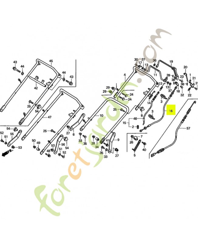 Cable complet  roto-stop  réf. Honda 54530-VA3-J03