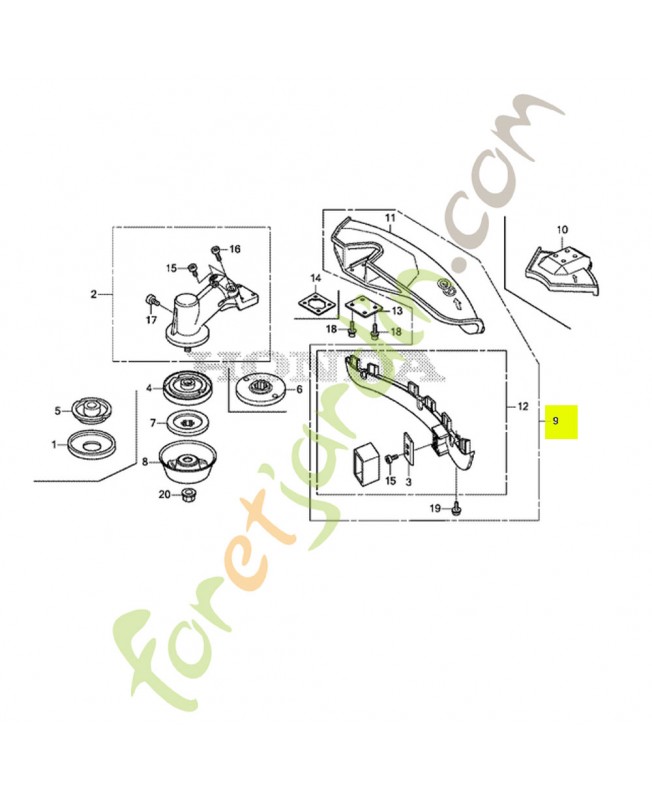 Deflecteur d'herbe réf. Honda 76240-VR4-E01