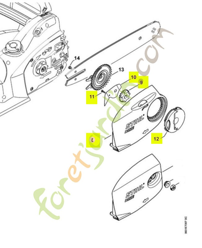 Couvercle pignon mse 190cbq 1209-640-1704 - Pièce détachée Stihl / Vicking