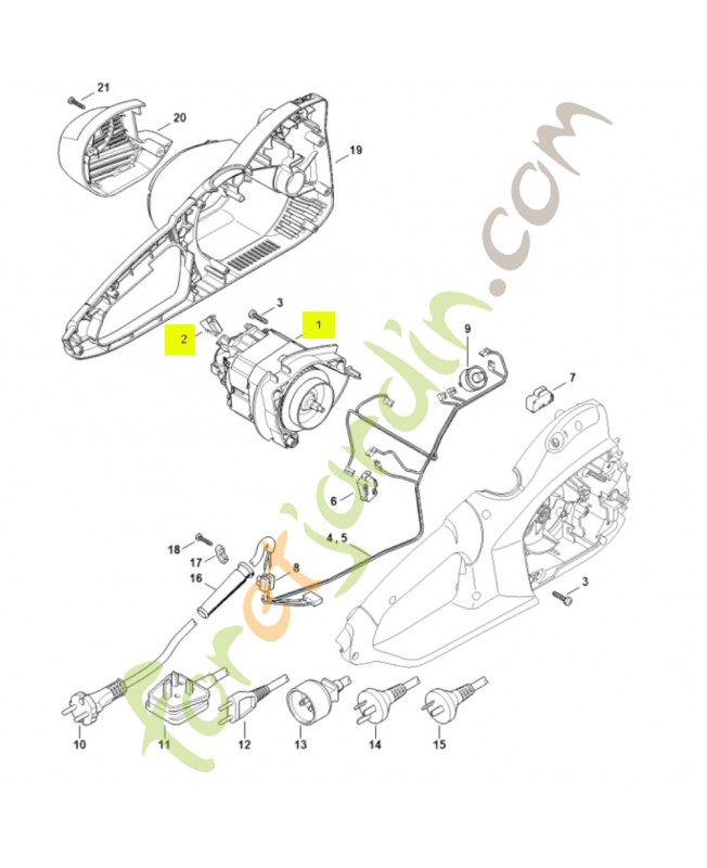 Moteur électrique 230v/50hz 1209-600-0209 - Pièce détachée Stihl / Vicking