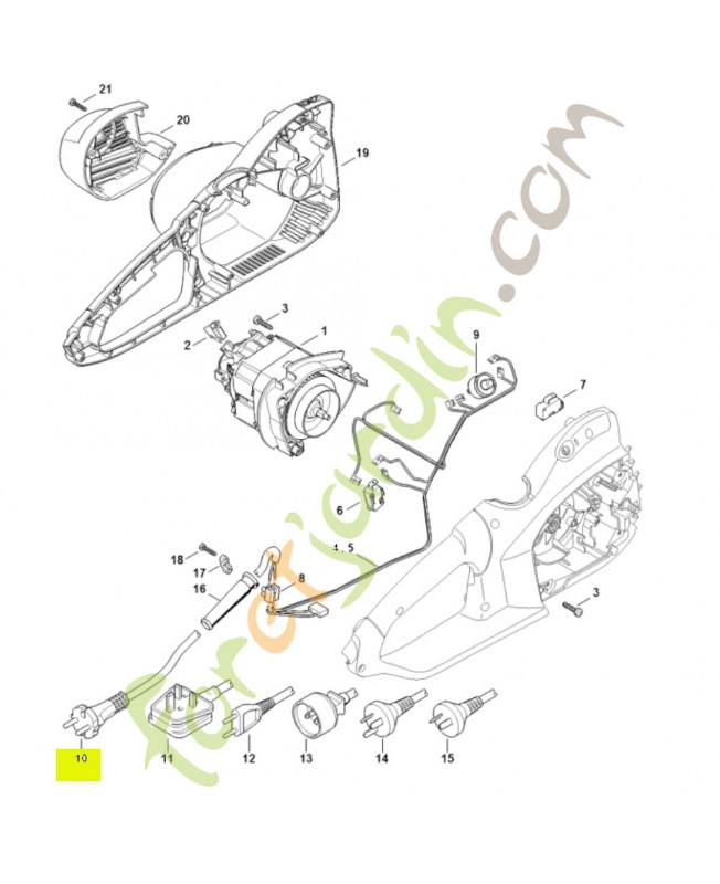 Cable alimentation 1,80m 1209-440-2005 - Pièce détachée Stihl