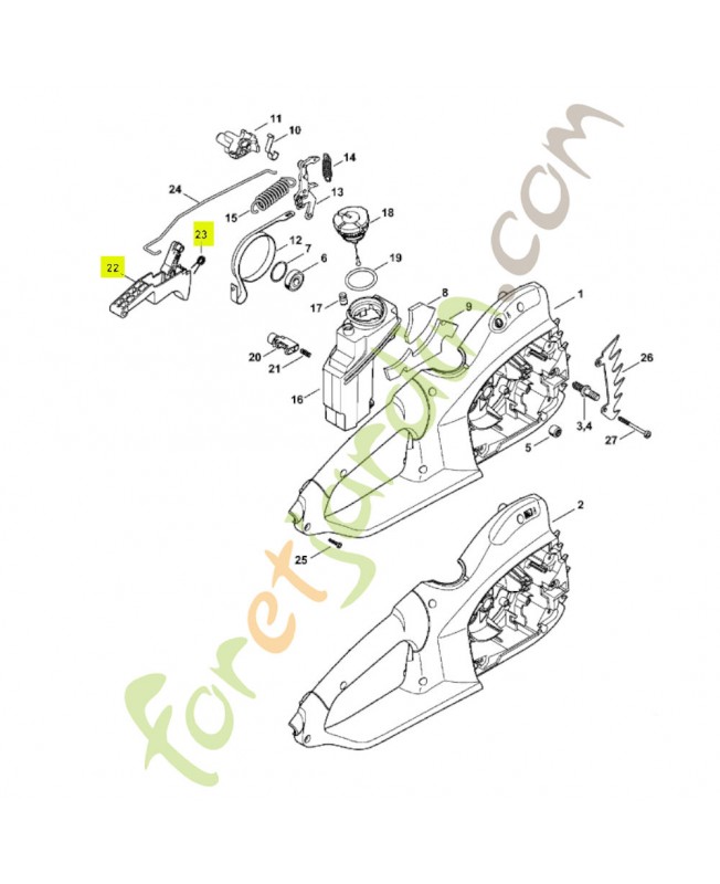 Levier de commande 1209-430-2100- Pièce détachée Stihl