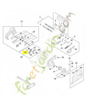 Jeu de pignon droit / vis de tension stihl ref. 1123-007-1004