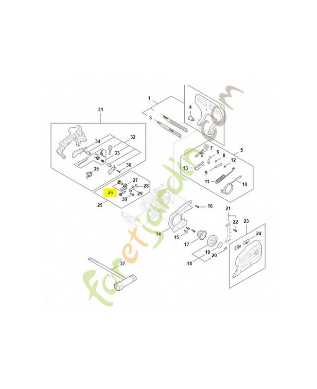 Jeu de pignon droit / vis de tension stihl ref. 1123-007-1004