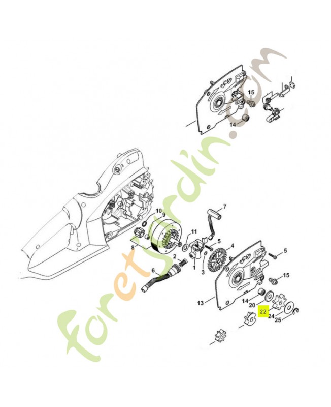 Pignon profile 3/8p 7 dts 1206-642-1301- Pièce détachée Stihl
