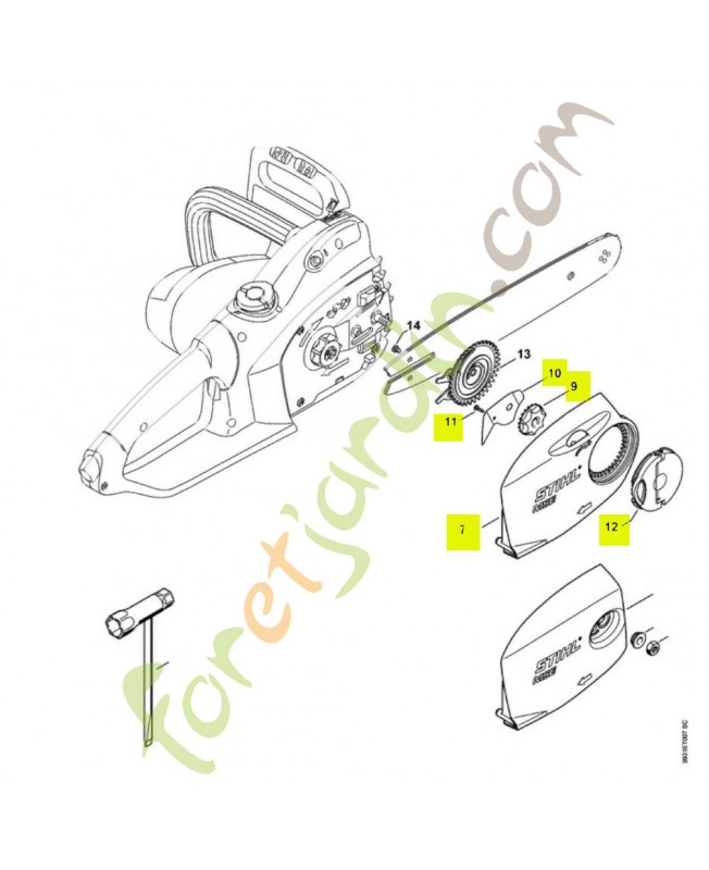 Couvercle pignon mse 210 1209-640-1705 - Pièce détachée Stihl