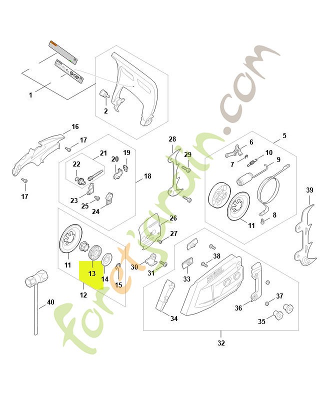 Pignon à anneau 0.325" 8D