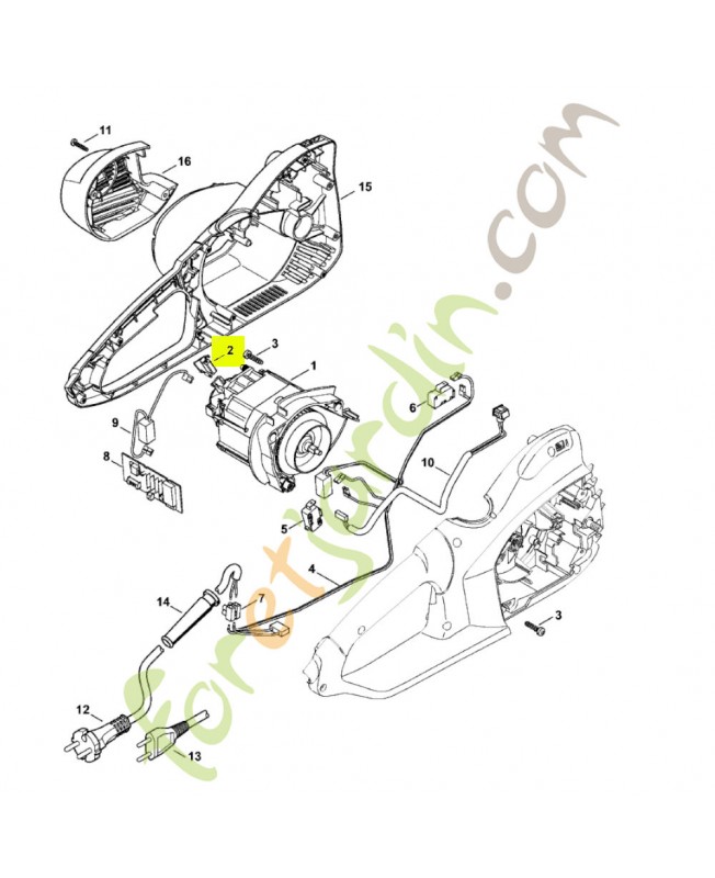 Jeu de balai charbons 1209-600-2702. Pièce détachée Stihl