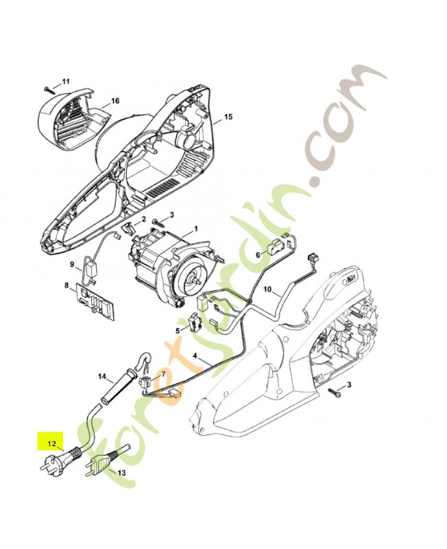 Cable alimentation 4m 1209-440-2012- Pièce détachée Stihl