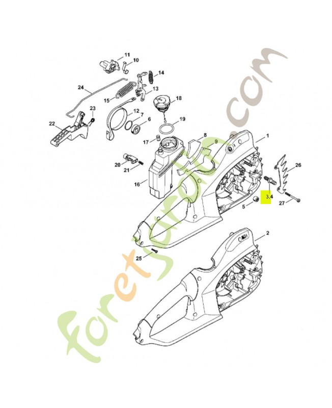 Vis assemblage a embase 1123-664-2400. Pièce détachée Stihl