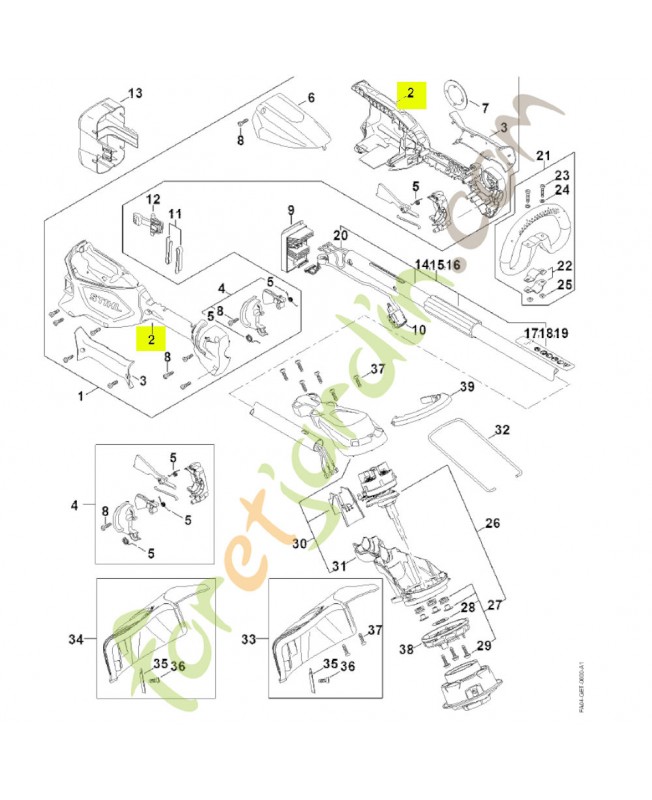 Carter de poignée FA04-790-1001- Pièce détachée Stihl