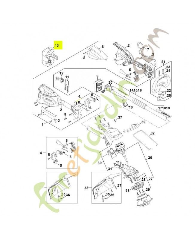 Couvercle de logement pour batterie AK stihl 4520-602-0900 Couvercle de logement pour batterie AK stihl 4520-602-0900