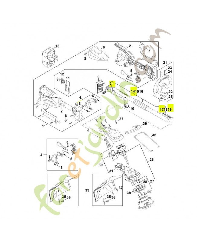 Tube complet 25.4 mm x 1349 mm FA04-710-7102- Pièce détachée Stihl