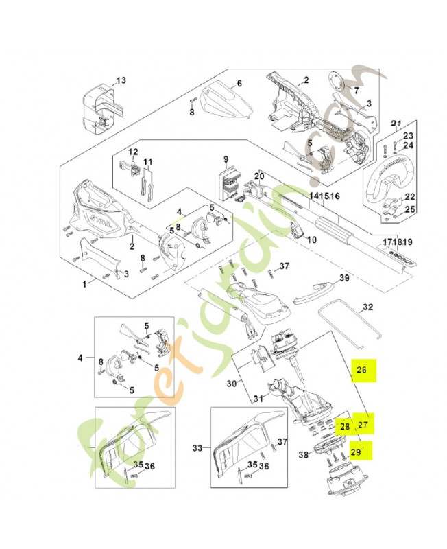 Moteur électrique FA05-600-0201- Pièce détachée Stihl