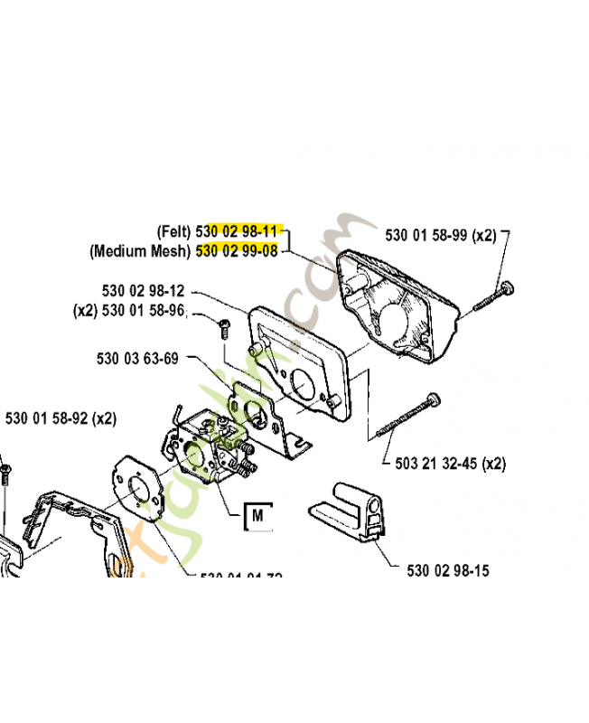 Filtre à air husqvarna 530029811 et 530029908