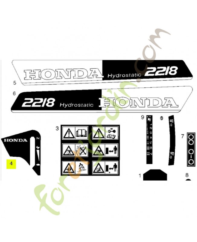 Autocollant d'accelerateu réf. Honda CG14357195H1