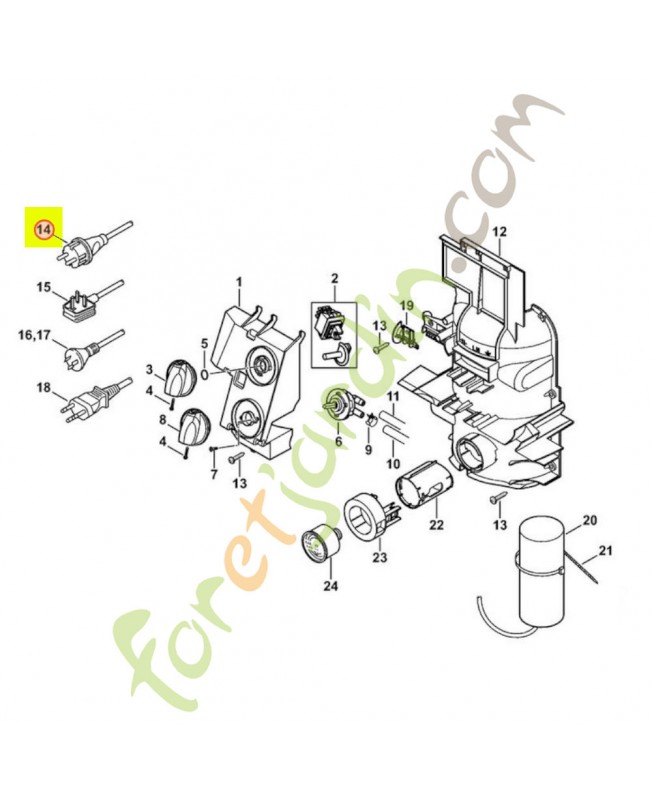 Cable alimentation electrique 4768-440-2000- Pièce détachée Stihl