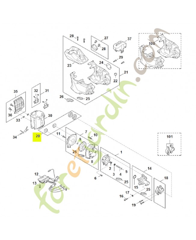 Jeu de butoirs FA03-007-4900 - Pièce détachée Stihl / Vicking