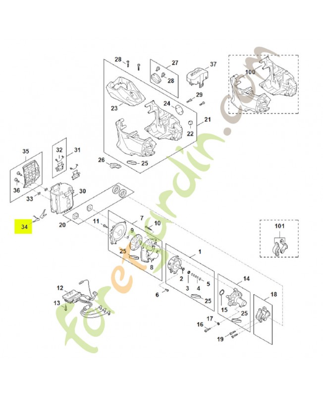 Ressort MA01-791-3100. Pièce détachée Stihl