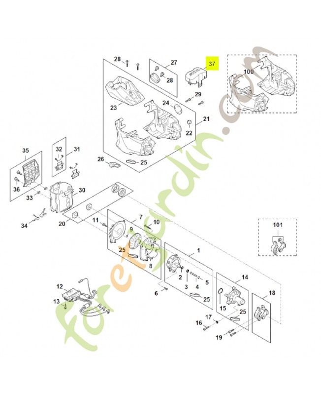 Couvercle de logement pour batterie AP stihl 4850-602-0900