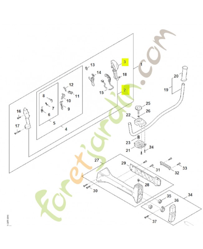 Carter de poignée FA03-790-1001  - Pièce détachée Stihl