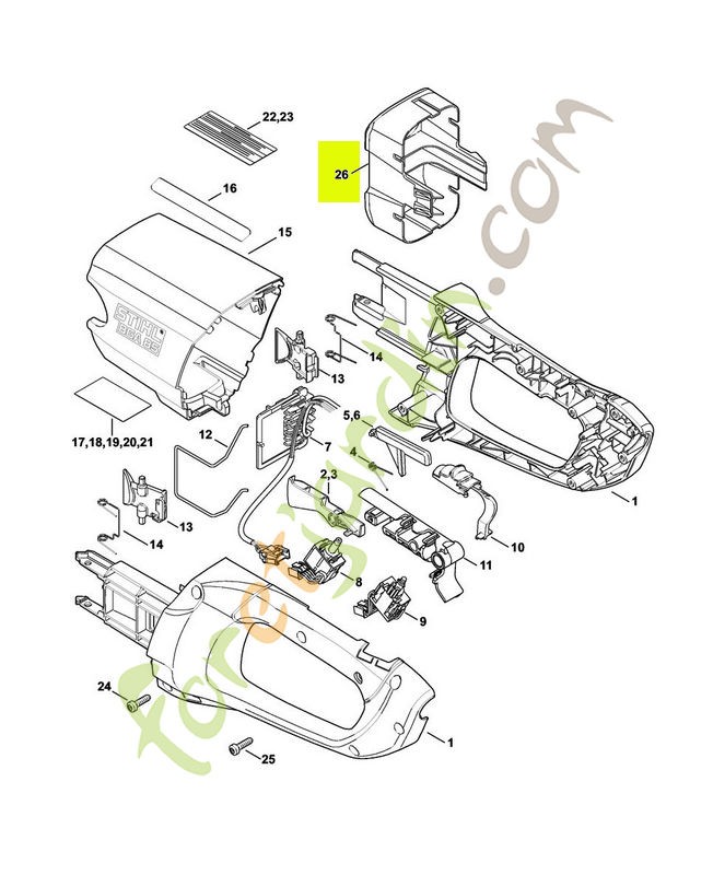 Couvercle de logement pour batterie AP Stihl