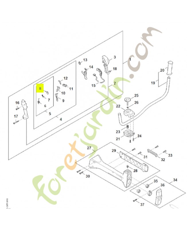Ressort coudé FA03-182-4502- Pièce détachée Stihl